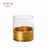Factory price cylinder clear glass vase with printed