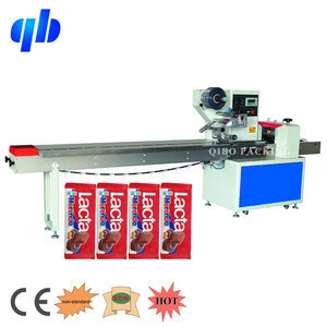 Factory produce small flow pack machine for biscuit/chocolate/cake/moon-cake/ice-lollipop/fish/sausages/noodles/spare parts