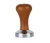 Import Factory sales dispenser color solid wood bamboo handle stainless steel espresso dispenser press plate coffee cloth powder hammer from China