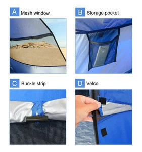 Factory Wholesale Large Pop Up Foldable Portable Canopy Beach Shade Tent Sun Shelter