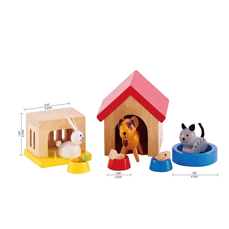 Family pets wooden dollhouse animal set by hape complete your wooden dolls house doll house wooden toys