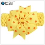 Fashion baby girls hair ribbons bows with elastic crochet headband