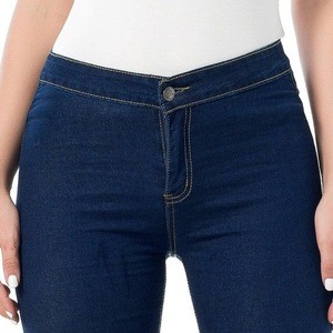 Fashion cheap Custom High  Waist 100% Cotton Skinny Women Jean
