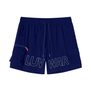 Fashion summer custom rubber patch woven label logo shorts for men