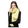 Fashion Women Winter 30% Wool Lemon Yellow  Knitting Scarf Made In China For Winter With Ball Pom