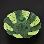 FDA Approved Cheap Wholesale Silicone Lotus Folding Steamer Basket Steaming Rack