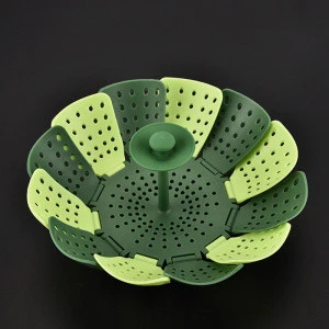 FDA Approved Cheap Wholesale Silicone Lotus Folding Steamer Basket Steaming Rack