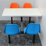 Fireproof Customized size school canteen fast food restaurant table chairs set