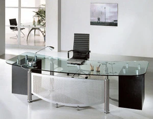 FKS-HD-ED024 Modern glass top office desk