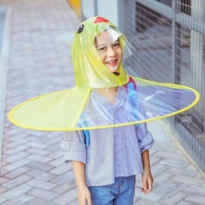 Foldable Kids Flying Creative UFO Shape Cute Cartoon Umbrella Raincoat