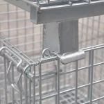 Folded Metal Storage Cage Container Logistic Wire Mesh Basket Bulk Collapsible Foldable Containe