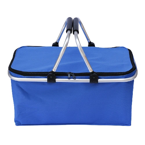Folding Market Picnic Tote Cooler Custom Insulated Collapsible Basket Bag