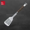 Food grade stainless steel non-slip bbq tool bbq accessories barbecue turners BBQ spatulate with wooden handle