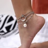 foot jewelry women moon stars silver pearl anklets designs