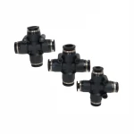 Four Way Union Cross Joint Plastic Pipe Fitting Quick Connect Pneumatic Air Fittings, 4 Way Cross Tube Fittings/