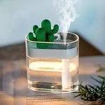 Fresh Ultrasonic 160ML Air Humidifier Clear Cactus Color Light USB Essential Oil