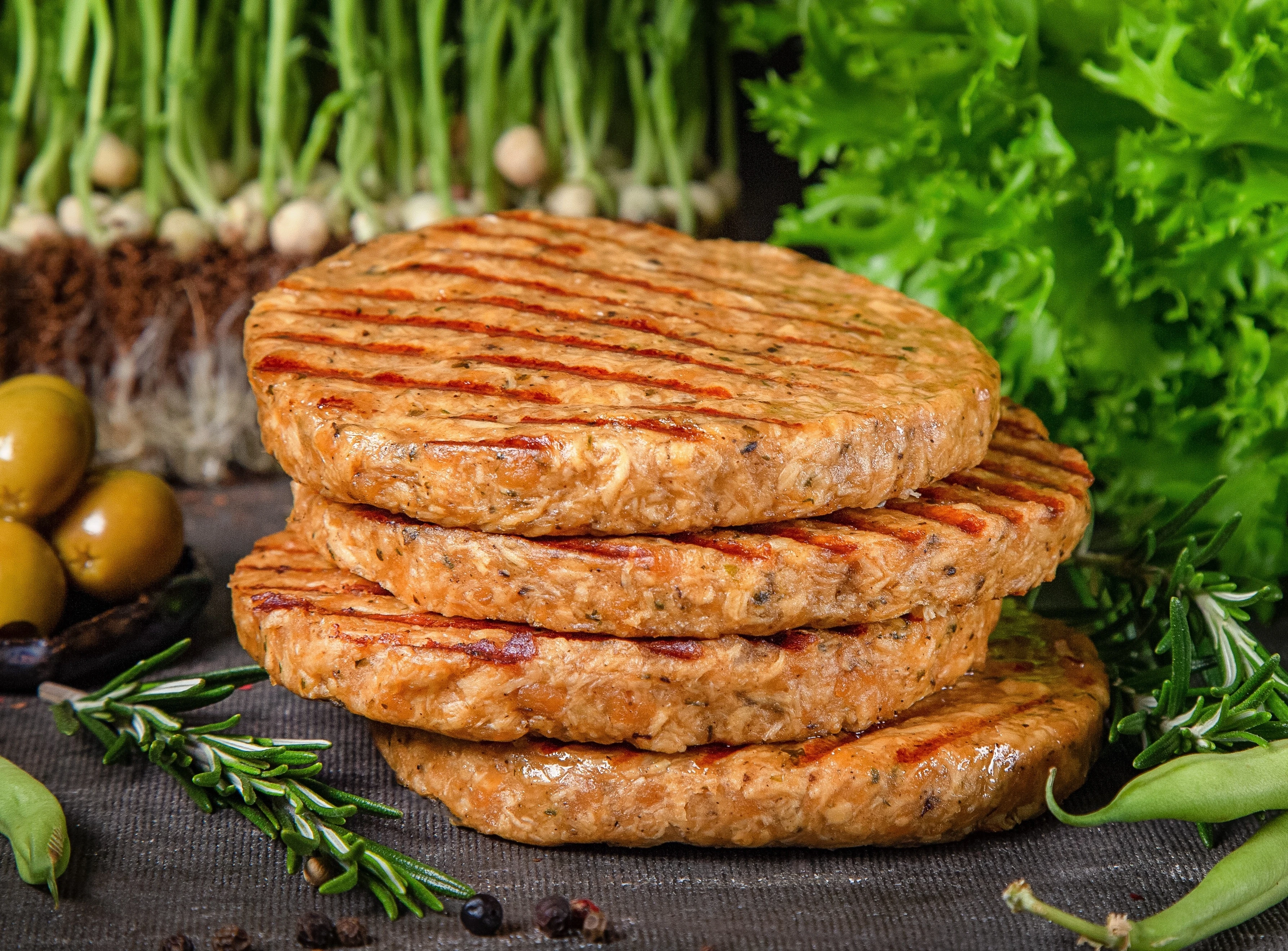 Frozen Vegan Burger Patty plant based food reach in protein , halal ISO and HACCP certified