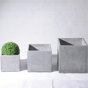 FS01 Simple modern designed square magnesia fiber cement flower pot
