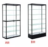 Full view glass display cabinet/ Custom size aluminum glass display showcase with led lights