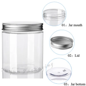 Fuyun Eco Friendly 400ml Pet Food Storage Jar Cream Container Cosmetic Jars with Aluminium Screw Top
