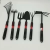 garden hand leaf rake with plastic handle and carton steel material, home garden tools set with fork head/digging rake/spade