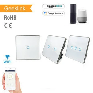 Geeklink UK standard 3 gang zero line require  sensitive smart home device controlled lighting dimmer FB2 remote switch