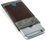 Germany promotional gifts designer custom LOGO men's business leather card holder cell phone sleeve felt mobile phone cases