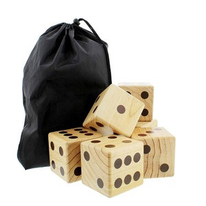 Giant Wooden Extra Large Numbered Big Yard Dice 6-Pack Set Jumbo Outdoor Law Game