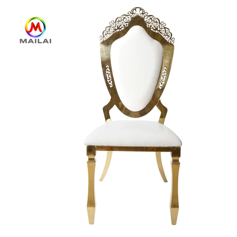 Gold luxury wedding event stainless steel dining chair