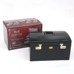 gold plated 72pcs cutlery set  leather box gift box golden color handle polish gold cutlery set 18 10 stainless steel