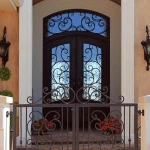 Good quality cheap wrought iron front entry door
