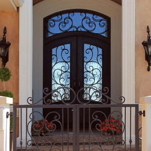 Good quality cheap wrought iron front entry door