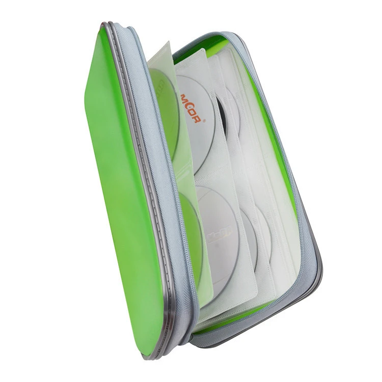 Green Outer Pp &amp; Inner Non Woven Zipper Tool Case Dvd Box Plastic Cd Dvd Plastic Case Cd Storage