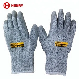grey nylon grey pu coated gloves