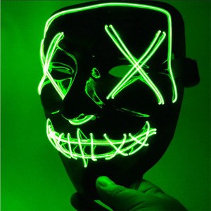 Halloween Carnival Party Rave Masquerade Mask Led Light Up Luminous Neon El Wire Mask For Festival Parties