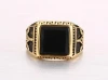 Han edition style Jewelry, stainless steel agate masonic golden ring, factory direct sale YSS598
