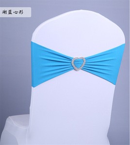 Heart Ornament Elastic Wedding Chair Cover Sashes Party Banquet Decoration Bow