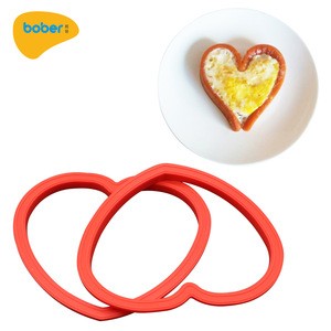 Heart shape Silicone Egg Mold Ring with handle egg ring omelettes kitchen gadgets