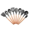 Heat-resistant Cooking Utensil Set Of 9 Piece With Natural Wooden Handle SW-CT28