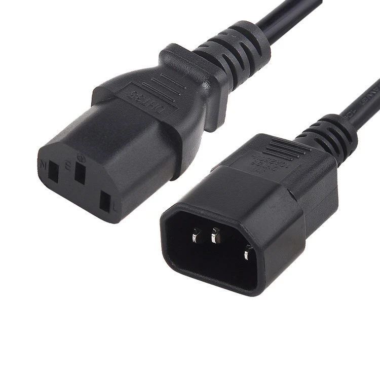 Heng-well Power Extension Cable 10A 250V For Computer Laptop IEC C13 C14 Connector extension  Power Cord