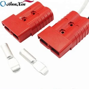 High current waterproof 2 pin quick disconnect ac wire harness with wire harness sleeves
