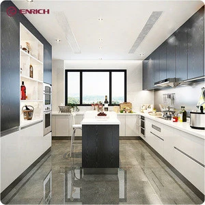 High gloss kitchen cabinet pre cut countertop furniture for sell