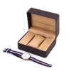 High Grade Embossing Plastic Leather Clamshell Gift Storage Watch Box With Cushion