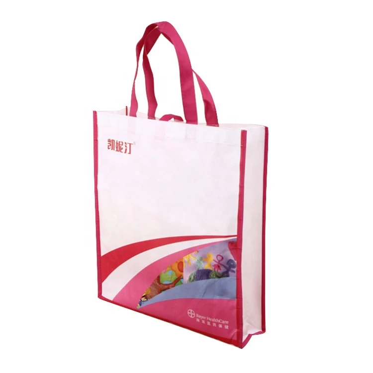 High quality advertisement eco fabric customized portable pp non woven bag