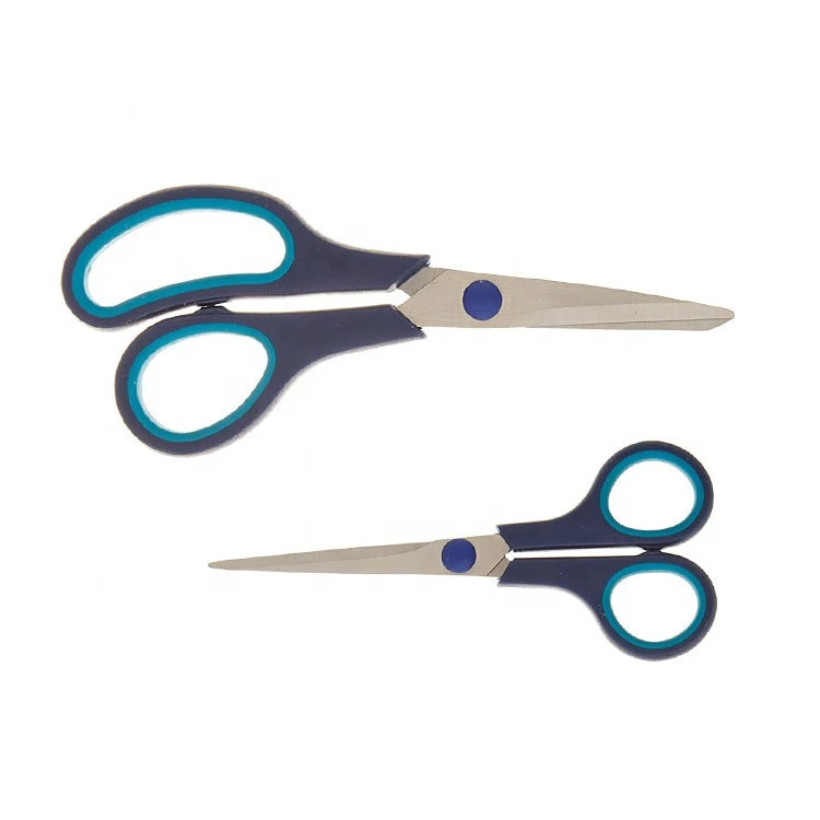 High quality all purpose 2 pack office scissors set with soft handles