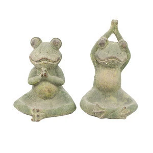 High quality cheap price garden decoration frogs figurine / cement yoga frog statue