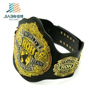 high quality Custom Made military  leather with logo in  gold plating  metal belt