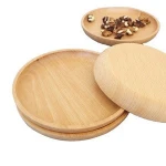 High Quality Customized multi function plate snack mini wood dish plate/Wooden Food Fruit Plates snack plate