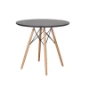 High-quality dining room furniture, lacquered MDF and solid beech wood table legs round dining table dining table black