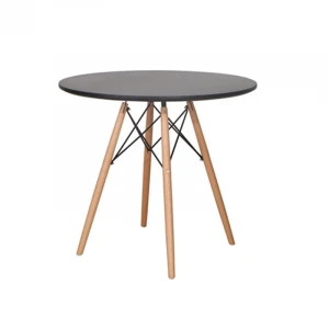 High-quality dining room furniture, lacquered MDF and solid beech wood table legs round dining table dining table black